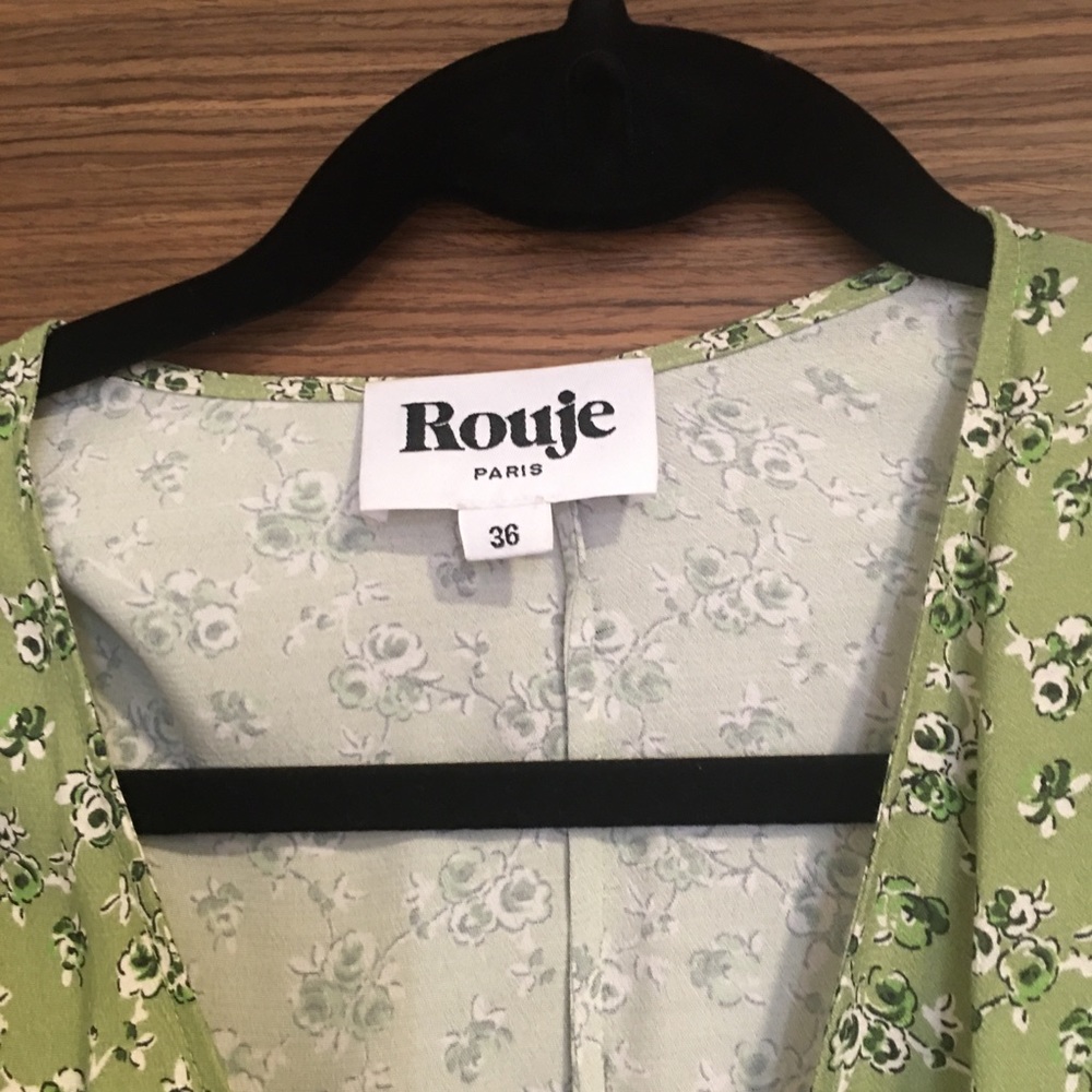 Rouje Green Flower Gabin Dress Size 36 - Picture 5 of 7